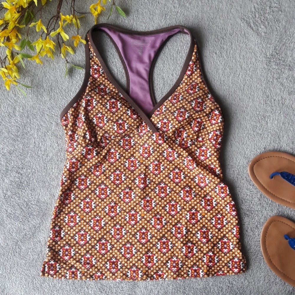 Athleta Orange Racerback Tankini Swim Suit Top
